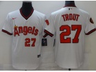 Nike Los Angeles Angels #27 Mike Trout White Pullover Jersey