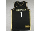 Nike Minnesota Timberwolves #1 Anthony Edwards Black Golden Jersey