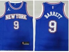 Jordan New York Knicks #9 RJ Barrett Blue With White Number Jersey