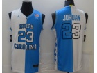 North Carolina #23 Michael Jordan White And Blue Splite Jersey