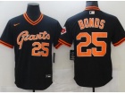 Nike San Francisco Giants #25 Barry Bonds Black Thrwoback Jerseys