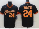 Nike San Francisco Giants #24 Willie Mays Black Throwback Jersey