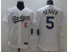 Nike Los Angeles Dodgers #5 Corey Seager White/Gold 2021 Gold Program Flexbase Jersey