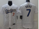 Nike Los Angeles Dodgers #7 Julio Urias White/Gold 2021 Gold Program Flexbase Jersey