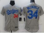 Nike Los Angeles Dodgers #34 Fernando Valenzuela Grey Flexbase Jerseys