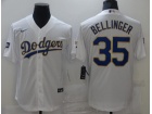 Nike Los Angeles Dodgers #35 Cody Bellinger White/Gold 2021 Gold Program Cool Base Jersey