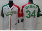 Nike Los Angeles Dodgers #34 Fernando Valenzuela 2020 White Mexico Jersey