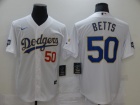 Nike Los Angeles Dodgers #50 Mookie Betts 2021 White Gold Program Cool Base Jersey Number On Chest