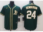 Nike Oakland Athletics #24 Rickey Henderson Green Cool Base Jersey