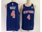 Nike New York Knicks #4 Derrick Rose Blue Jersey