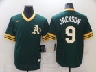 Nike Oakland Athletics #9 Reggie Jackson Green Pullover Jersey