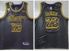 Nike Los Angeles Lakers #23 LeBron James Black Creashaw City Jersey