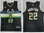 Nike Milwaukee Bucks #22 Khris Middleton Black City Basketball Jersey