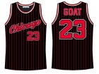 Chicago Bulls #23 Goat Black Pinstripes Jersey