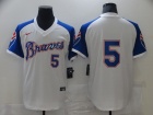 Nike Atlanta Braves #5 Freddie Freeman White/Blue Pullover Jersey