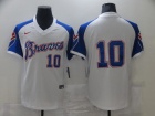 Nike Atlanta Braves #10 Chipper Jones White/Blue Pullover Jersey