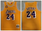 Los Angeles Lakers #24 Kobe Bryant Yellow 60th Throwback Jersey