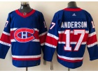 Adidas Montreal Canadiens #17 Josh Anderson Blue Retro Jersey