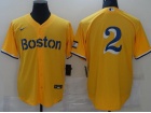 Nike Boston Red Sox #2 Yellow Cool Babse Jersey