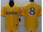 Nike Boston Red Sox #8 Yellow Cool Babse Jersey