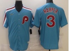 Nike Philadelphia Phillies #3 Bryce Harper Blue Throwback Jersey