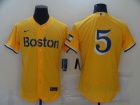 Nike Boston Red Sox #5 Yellow Flex Base Jersey