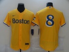 Nike Boston Red Sox #8 Yellow Flex Base Jersey