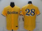 Nike Boston Red Sox #28 Yellow Flex Base Jersey