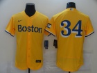 Nike Boston Red Sox #34 Yellow Flex Base Jersey