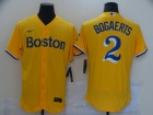 Nike Boston Red Sox #2 Xander Bogaerts Yellow Flex Base Jersey