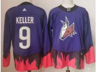 Adidas Phoenix Coyotes #9 Clayton Keller Purple Retro Jersey