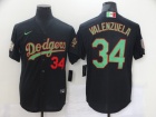 Nike Los Angeles Dodgers #34 Fernando Valenzuela Black Mexico Jersey