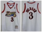 Philadelphia 76ers #3 Allen Iverson White with Golden 