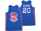 Charlotte Knights #20 Stephen Curry Blue Basketball Jersey