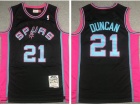 San Antonio Spurs #21 Tim Duncan Black Throwabck Jersey