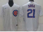 Nike Chicago Cubs #21 Sammy Sosa White Cool Base Jersey