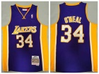 Los Angeles Lakers #34 Shaquille O'Neal Purple 1999-00 Jersey