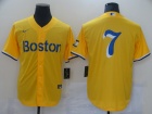 Nike Boston Red Sox #7 Yellow Cool Base Jersey