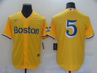 Nike Boston Red Sox #5 Yellow Cool Base Jersey