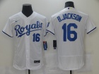 Nike Kansas City Royals #16 Bo Jackson White Flexb Base Jerseys