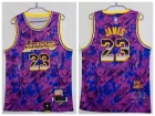 Los Angeles Lakers #23 Lebron James Purple King James MVP Jersey