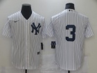 Nike New York Yankees #3 Babe Ruth White Without Name Cool Base Jersey