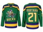 Anaheim Mighty Ducks #21 Dean Portman Green Movie Hockey Jersey