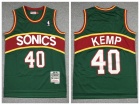 Seattle SuperSonics #40 Shawn Kemp Green with Red Crossband 1995-96 Throwback Jersey