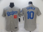 Nike Los Angeles Dodgers #10 Justin Turner Grey Dodgers Flexbase Jersey