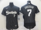 Nike Chicago White Sox #7 Tim Anderson Black Southside 2021 City Flexbase Jerseys