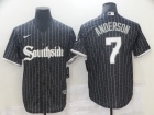 Nike Chicago White Sox #7 Tim Anderson Black Southside Cool Base Jerseys