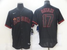 Nike Los Angeles Angels #17 Shohei Ohtani Black Lights Out Flexbase Jersey