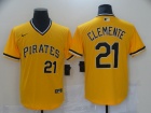 Nike Pittsburgh Pirates #21 Robert Clemente Yellow Pullover Jersey