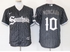 Nike Chicago White Sox #10 Yoan Moncada Black Southside 2021 City Cool Base Jerseys